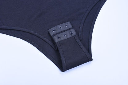 Cotton halter one shoulder Choker Long Sleeve bodysuit The Clothing Company Sydney