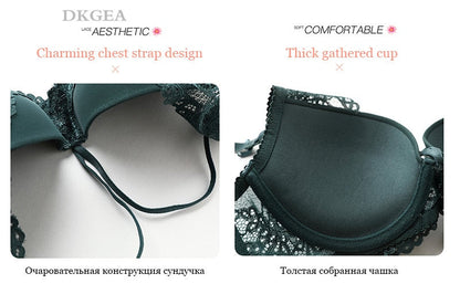 2 Piece Push Up Brassiere Cotton Sexy Bra Panties Embroidery Lace Lingerie Underwear Set The Clothing Company Sydney