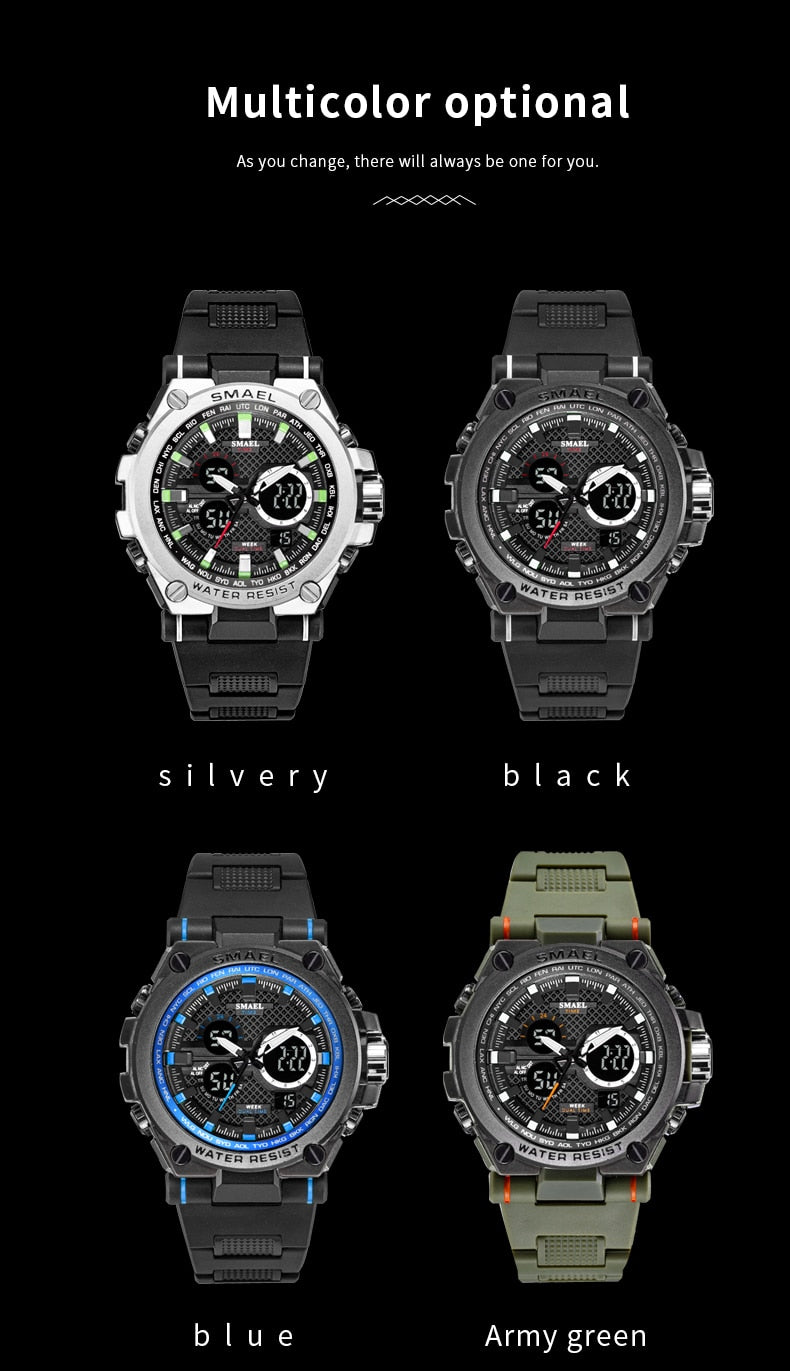 Men's Sport watch LED 50m water Resistant digital Multifunction Quartz Wristwatches The Clothing Company Sydney