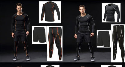 3 Piece Men Gym running sets compression Gym Fitness tight sets sportswear sport basketball jerseys training kit The Clothing Company Sydney