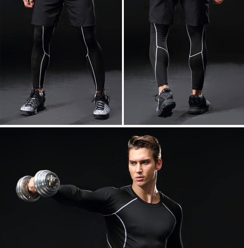 3 Piece Men Gym running sets compression Gym Fitness tight sets sportswear sport basketball jerseys training kit The Clothing Company Sydney