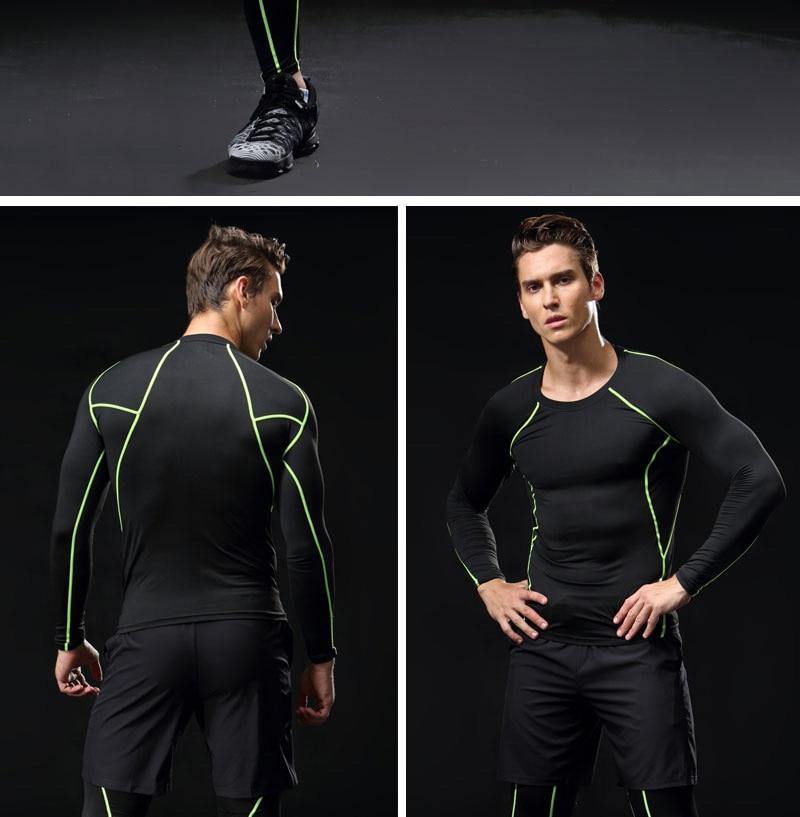 3 Piece Men Gym running sets compression Gym Fitness tight sets sportswear sport basketball jerseys training kit The Clothing Company Sydney