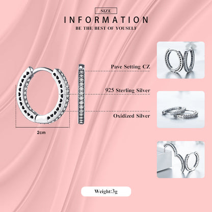 925 Sterling Silver Classic Full Hearts Hoop Earrings Luxury Cubic Zirconia Fashion Jewellery For Women Wedding Gift The Clothing Company Sydney