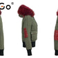 Hooded Fur Waist Length Zipper Front Bomber Jacket in 3 Colours The Clothing Company Sydney