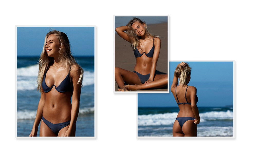2 Piece Brazilian Push Up Underwire Swimming Bathing Suit Beachwear Bikini Set The Clothing Company Sydney