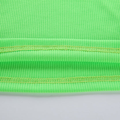 Autumn Winter turtleneck long sleeve neon green t-shirts knitted neon top tee shirt basic Top The Clothing Company Sydney
