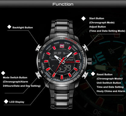 NAVIFORCE Mens Quartz Analog Watch Luxury Fashion Sport Wristwatch Waterproof Stainless Male Watches Clock Relogio Masculino The Clothing Company Sydney