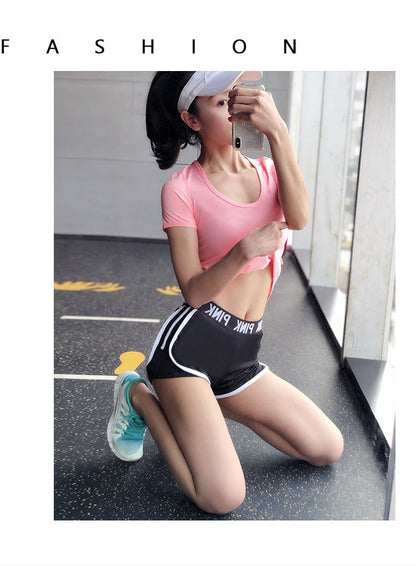 Sports running Yoga Middle Waisted Gym Fitness Elastic Quick Dry Running Shorts The Clothing Company Sydney