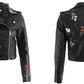 Embroidery faux leather coat Motorcycle zipper wine red leather jacket women Fashion cool outerwear winter jacket The Clothing Company Sydney