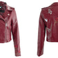 Embroidery faux leather coat Motorcycle zipper wine red leather jacket women Fashion cool outerwear winter jacket The Clothing Company Sydney