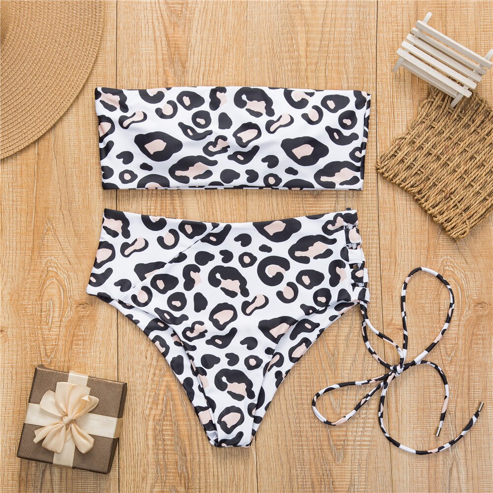 2 Piece High Waist Bandage Swimsuit Push Up Bikini Set Off Shoulder Bathing Suits Summer Beach Wear Swimwear The Clothing Company Sydney