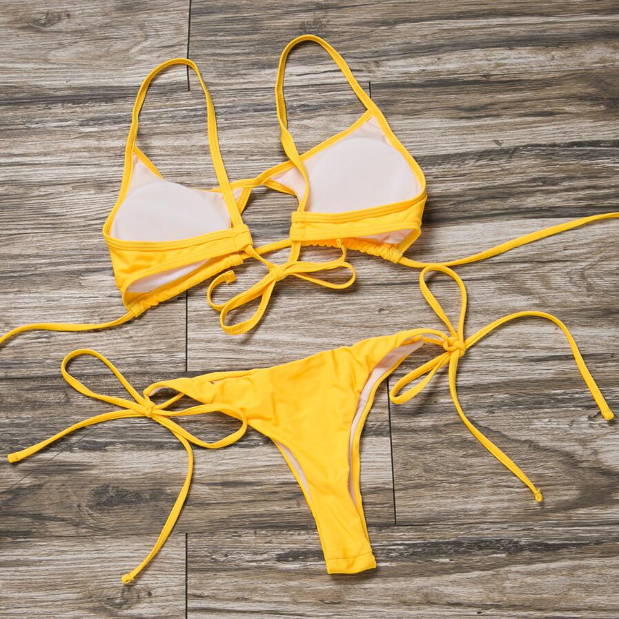 2 Piece Push Up Bra Top Padded String Thong Bikini Low Waist Swimsuit Swimwear The Clothing Company Sydney