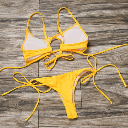 2 Piece Push Up Bra Top Padded String Thong Bikini Low Waist Swimsuit Swimwear The Clothing Company Sydney