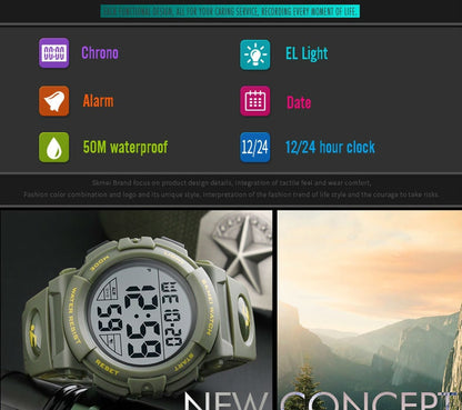 Men's Top Luxury Brand Sport Watch Electronic Digital 50M Waterproof Watches The Clothing Company Sydney