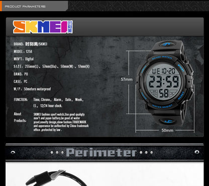 Men's Top Luxury Brand Sport Watch Electronic Digital 50M Waterproof Watches The Clothing Company Sydney