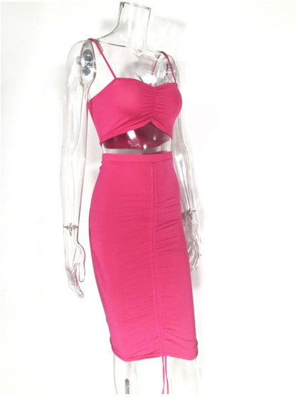 2 Piece Set Women Green Summer Outfits Ruched Tight Sexy Two Piece Set Crop Top And Skirt Set Club Wear Matching Sets The Clothing Company Sydney