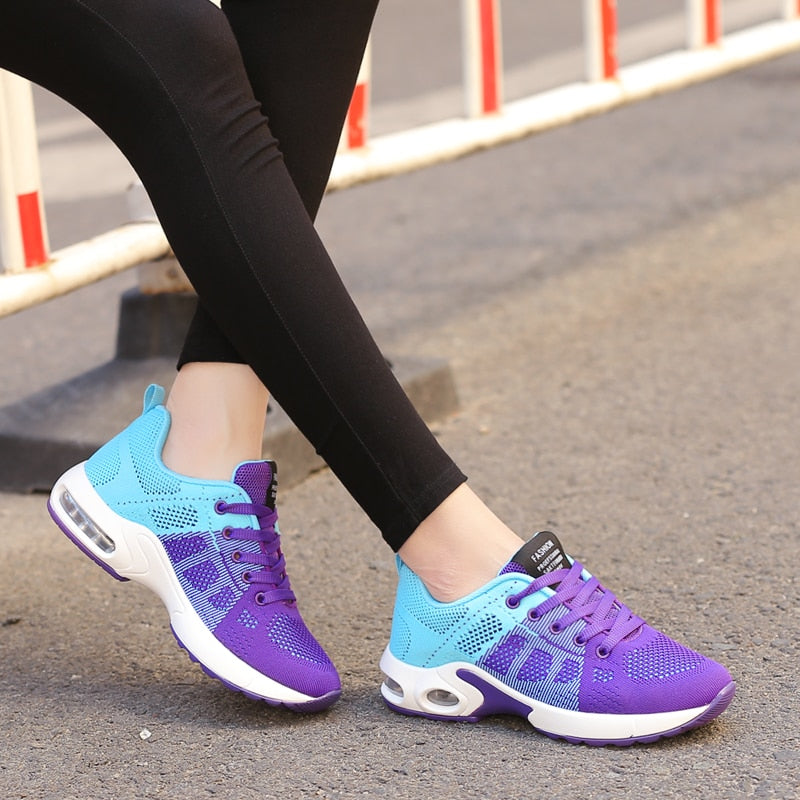 Breathable Mesh Comfort Jogging Air Cushion Lace Up Ladies Fashion Running Outdoor Sports Sneakers Shoes The Clothing Company Sydney