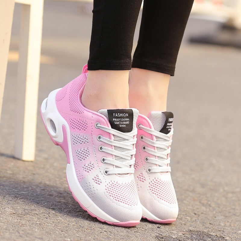 Breathable Mesh Comfort Jogging Air Cushion Lace Up Ladies Fashion Running Outdoor Sports Sneakers Shoes The Clothing Company Sydney