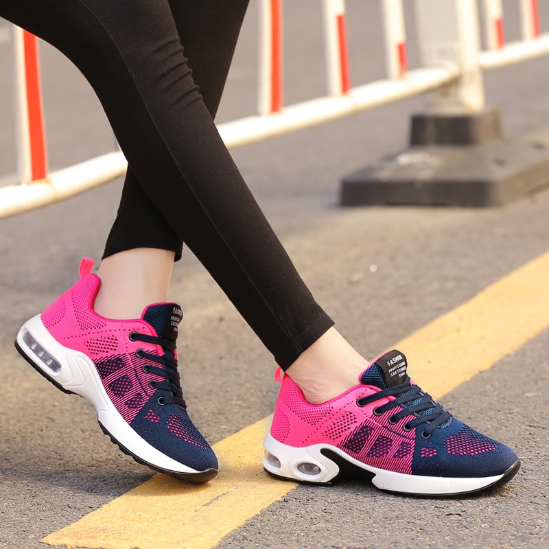 Breathable Mesh Comfort Jogging Air Cushion Lace Up Ladies Fashion Running Outdoor Sports Sneakers Shoes The Clothing Company Sydney