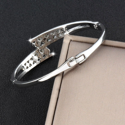 Dazzling Cubic Zirconia Hollow Bangle Cuff Luxury Crystal Bracelet The Clothing Company Sydney