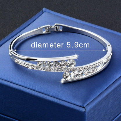 Dazzling Cubic Zirconia Hollow Bangle Cuff Luxury Crystal Bracelet The Clothing Company Sydney