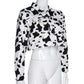 Streetwear Cow Print Cropped Casual Buttons Coat Women Cardigan Spring Autumn Basic Jacket The Clothing Company Sydney