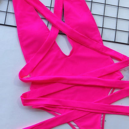 Deep V Swimsuit One Piece Swimwear Bandage White Swimsuit Beach Wear Bathing Suit Monokini The Clothing Company Sydney