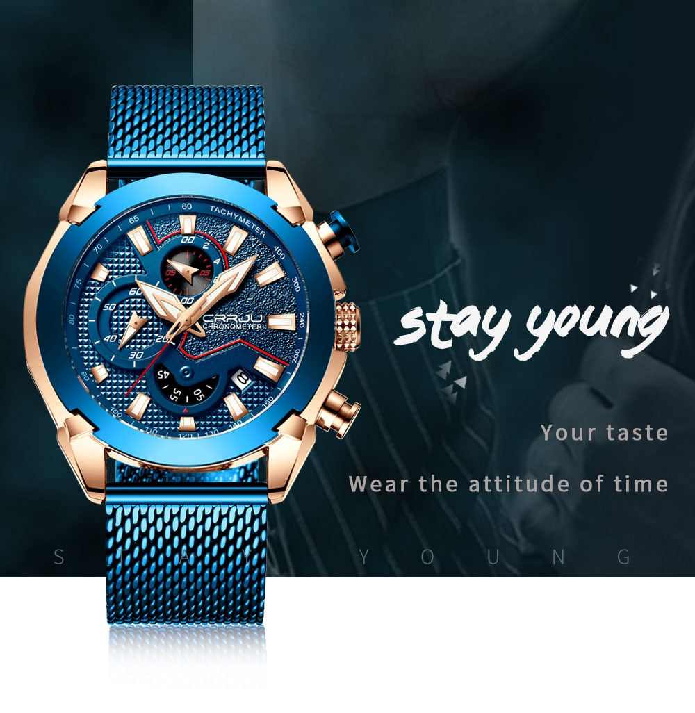 Luxury Brand Army Military Watch High-Quality 316L Stainless Steel Chronograph Men's Watch The Clothing Company Sydney
