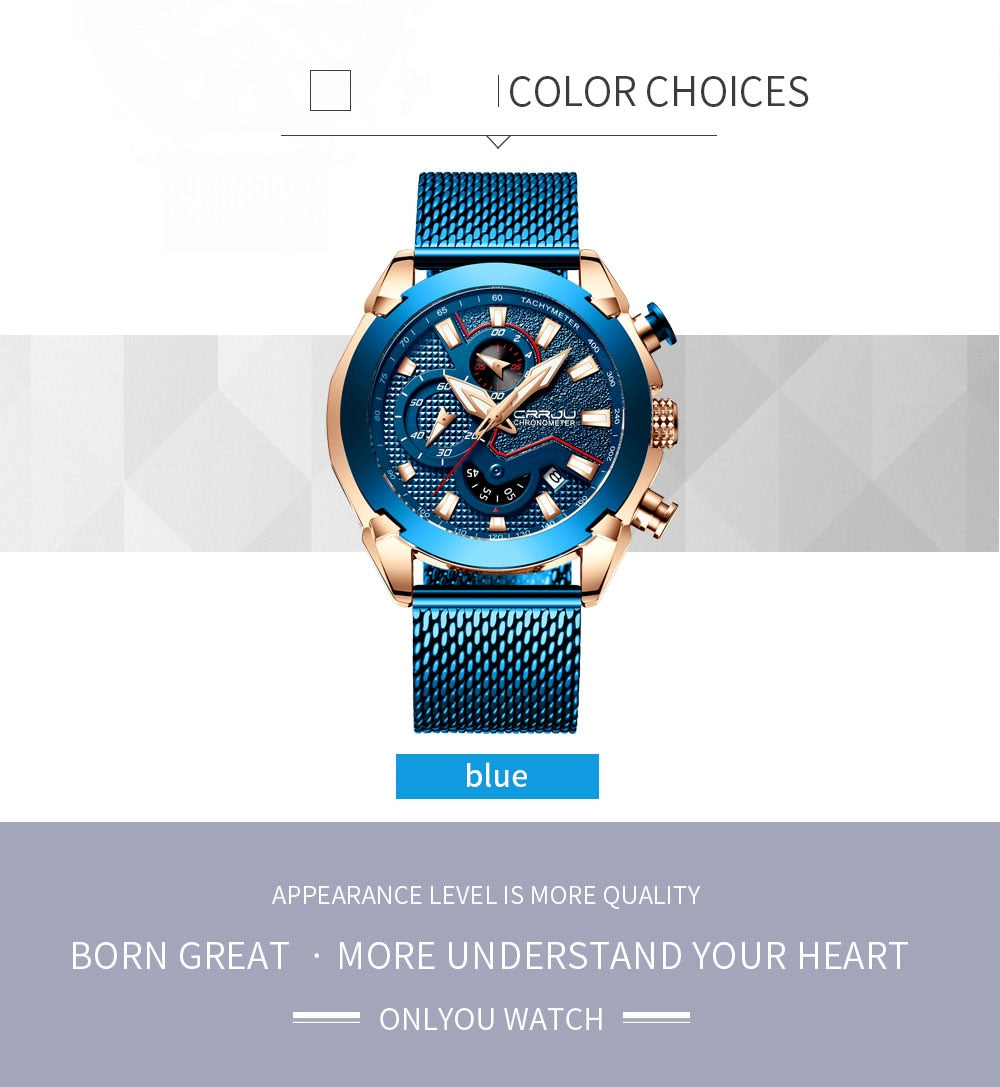 Luxury Brand Army Military Watch High-Quality 316L Stainless Steel Chronograph Men's Watch The Clothing Company Sydney