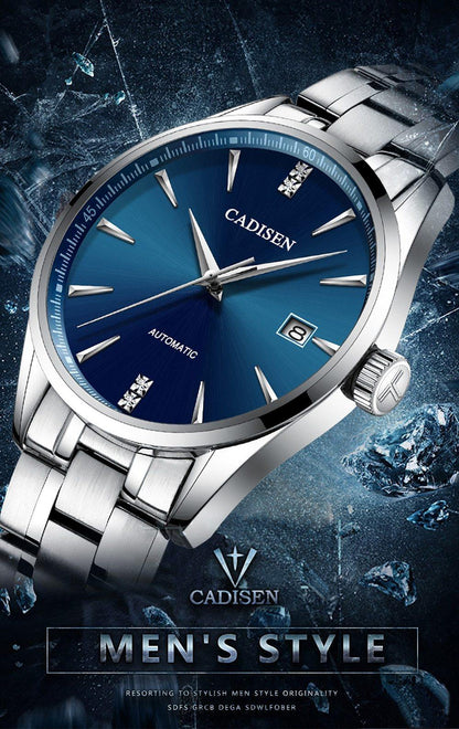 Automatic Mechanical Men's Watch Stainless Steel Japan NH35A Curved Glass Business Fashion Leisure Waterproof Wrist Watch The Clothing Company Sydney