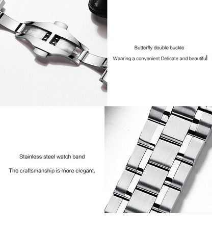 Automatic Mechanical Men's Watch Stainless Steel Japan NH35A Curved Glass Business Fashion Leisure Waterproof Wrist Watch The Clothing Company Sydney