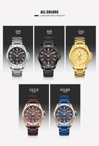 Men’s Luxury Brand Analog Stainless Steel Waterproof Quartz Wristwatch The Clothing Company Sydney
