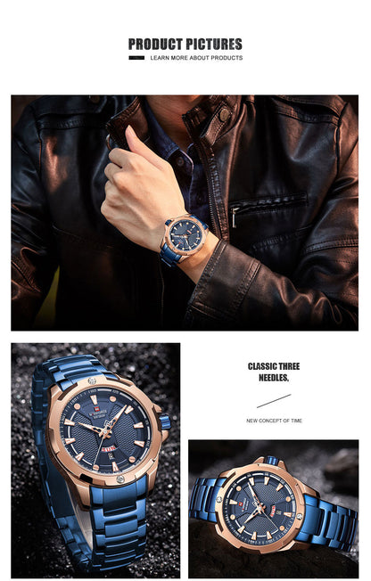 Men’s Luxury Brand Analog Stainless Steel Waterproof Quartz Wristwatch The Clothing Company Sydney