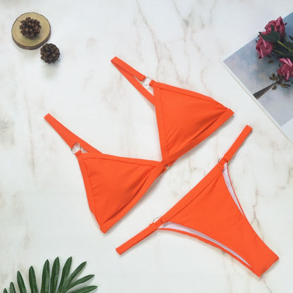 2 Piece Thong Micro Swimsuit Solid Push up Swimwear Bikini set Brazilian Bathing Suit The Clothing Company Sydney