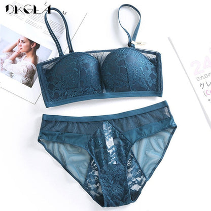 White Tube top Lace Seamless Brassiere Cotton Bra Panties Embroidered Underwear Lingerie Set The Clothing Company Sydney