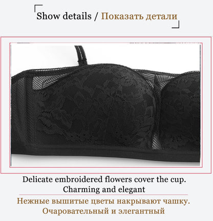 White Tube top Lace Seamless Brassiere Cotton Bra Panties Embroidered Underwear Lingerie Set The Clothing Company Sydney