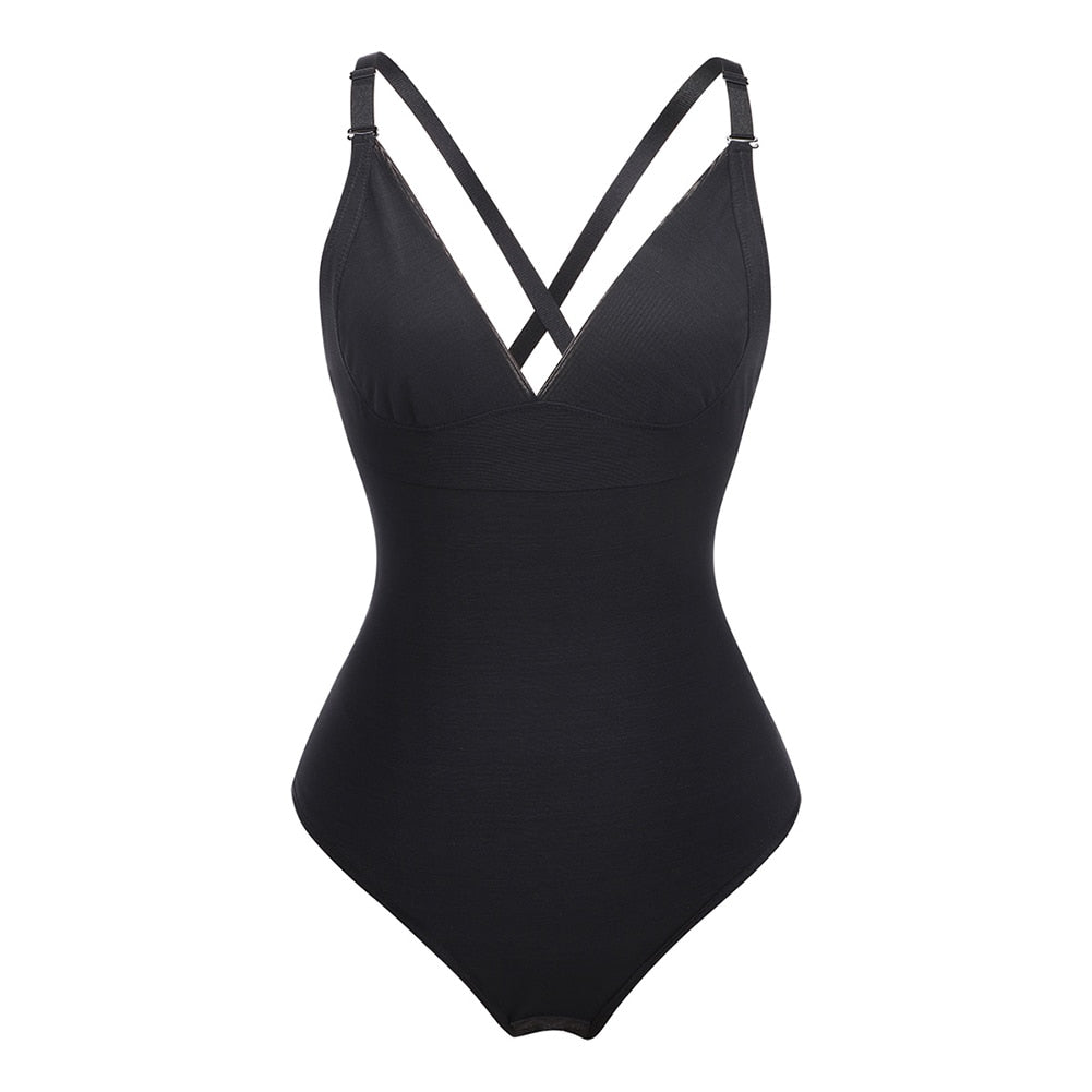 Ladies Deep V Bodysuit Strap Body Shaper Backless Thong  Seamless Shapewear Push Up Waist Trainer Corset The Clothing Company Sydney