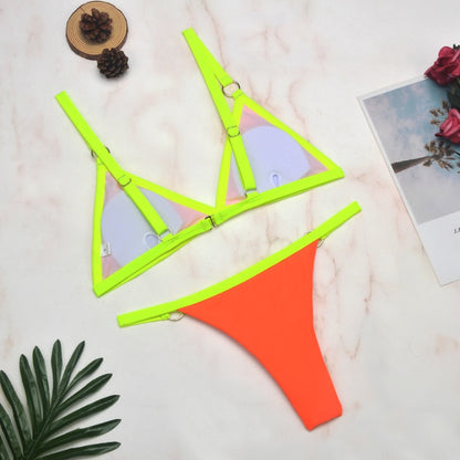 2 Piece Thong Micro Swimsuit Solid Push up Swimwear Bikini set Brazilian Bathing Suit The Clothing Company Sydney