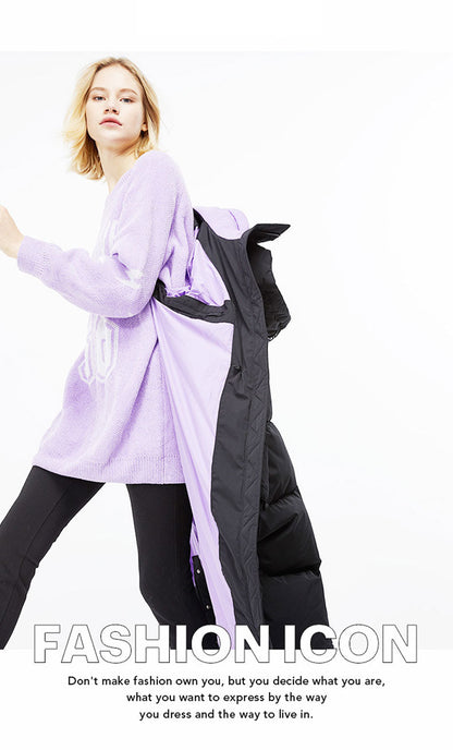 Autum Winter New Arrivals Long Loose Fit Contrasting Parka Down Jacket The Clothing Company Sydney