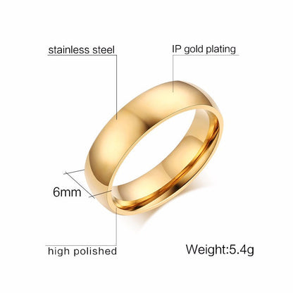 Simple Classic Wedding Rings silver color Stainless Steel Engagement Rings For Men Women Jewellery Wedding Bands The Clothing Company Sydney