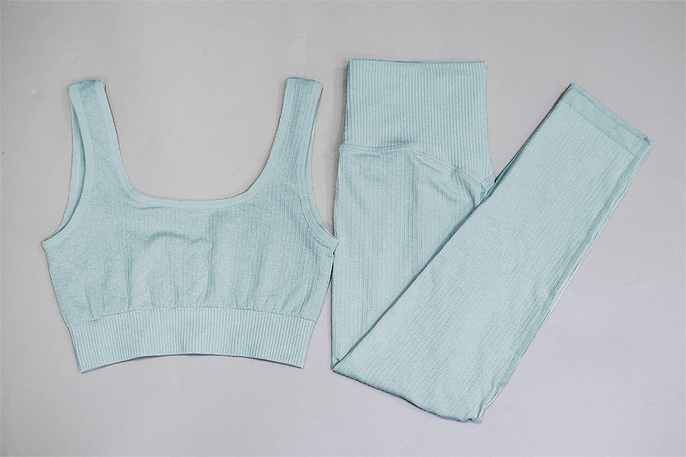 2 Piece Sports Yoga Gym Fitness Athletic Pants Sportswear Leggings Padded Push-up Seamless Sports Bra Set The Clothing Company Sydney