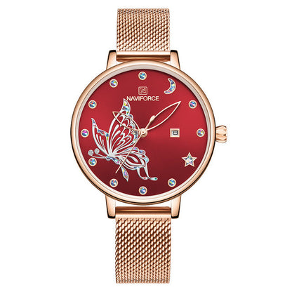 Luxury Crystal Watch Top Brand Rose Gold Steel Mesh Ladies Wrist Watches Bracelet Watch The Clothing Company Sydney