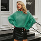 Lantern sleeve knitted pullover loose round neck red autumn casual sweater jumper The Clothing Company Sydney