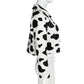 Cow Print Faux Fur Coat Women Animal Printed Casual Furry Crop Teddy Zipper Overcoat Jacket The Clothing Company Sydney