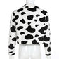 Cow Print Faux Fur Coat Women Animal Printed Casual Furry Crop Teddy Zipper Overcoat Jacket The Clothing Company Sydney
