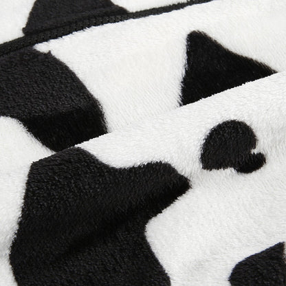 Cow Print Faux Fur Coat Women Animal Printed Casual Furry Crop Teddy Zipper Overcoat Jacket The Clothing Company Sydney