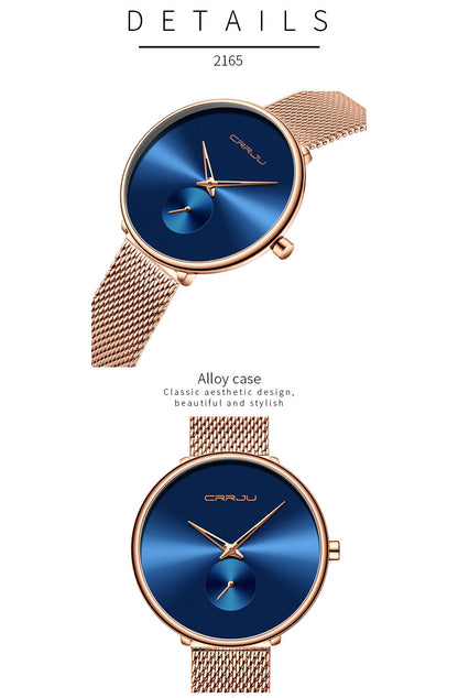 Luxury Casual Simple Ladies Daily Dress Mesh Minimalist Waterproof Quartz Wristwatch The Clothing Company Sydney