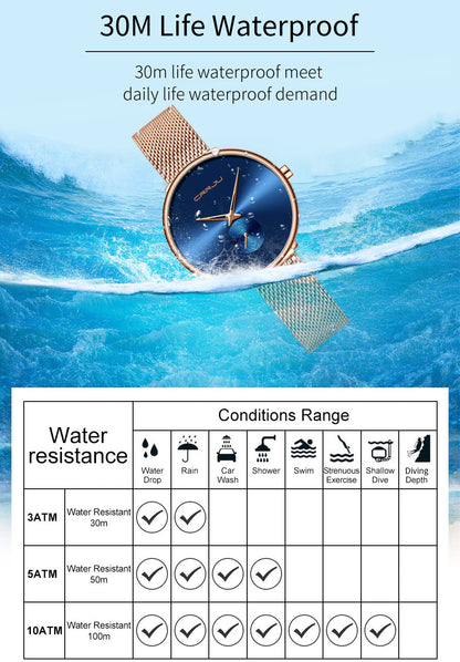 Luxury Casual Simple Ladies Daily Dress Mesh Minimalist Waterproof Quartz Wristwatch The Clothing Company Sydney