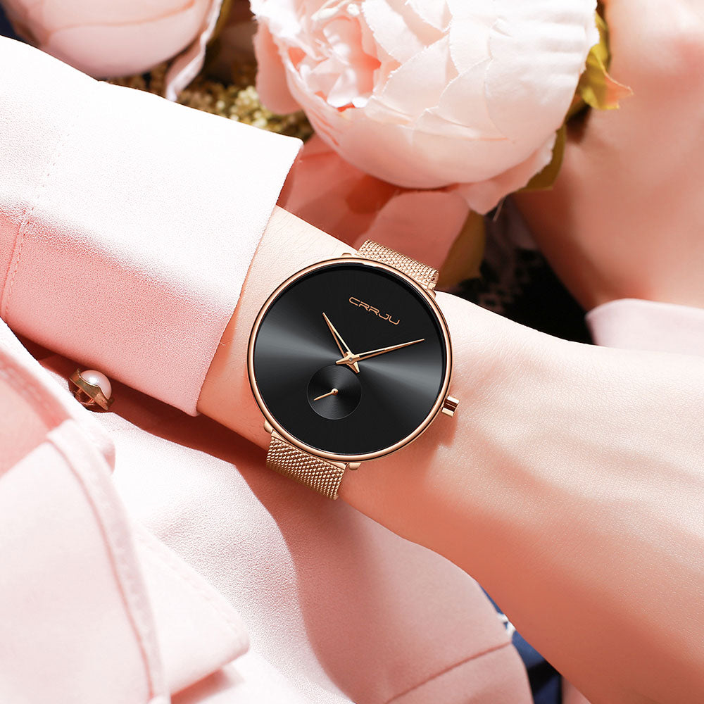 Luxury Casual Simple Ladies Daily Dress Mesh Minimalist Waterproof Quartz Wristwatch The Clothing Company Sydney