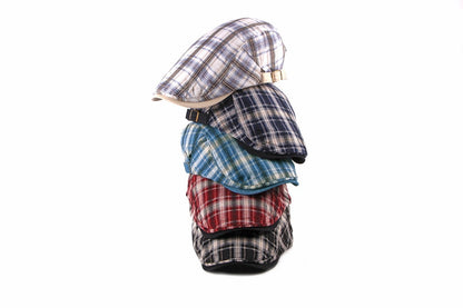 Casual Cotton Plaid Flat Adjustable Beret Flay Ivy News Boy Cap The Clothing Company Sydney